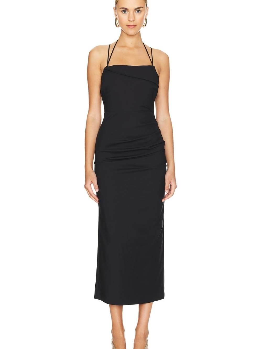 Shona Joy Lani Cross Back Midi Dress Size 2